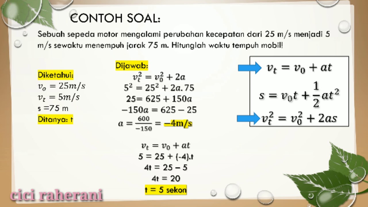 Rumus Umum GLBB – Materi Gerak Lurus – Fisika