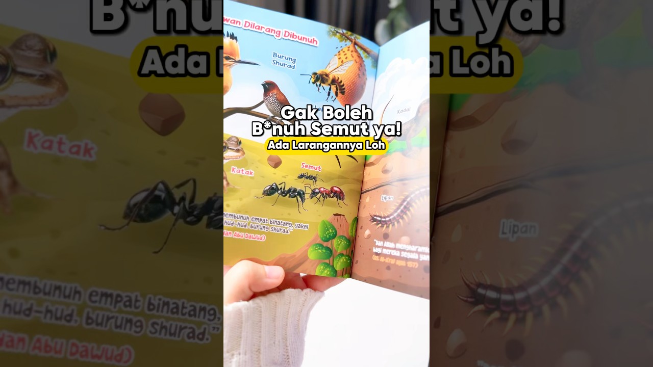 Gak boleh b*nuh Semut yaa! Review Buku 100 Makanan Halal Haram #bukuedukasianak #bukuanakmuslim